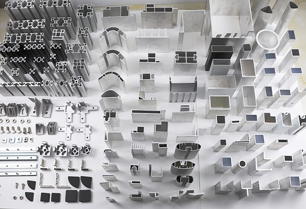 Various types of aluminum profiles for construction, industry, and decoration